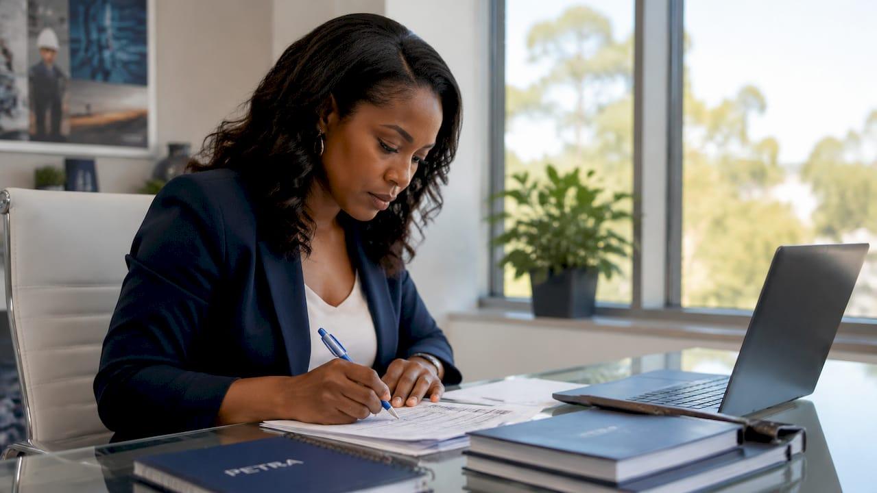 HVAC recruiter reviewing technician roster