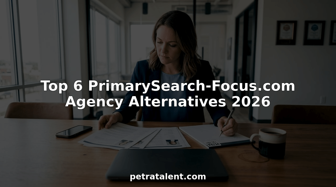 Recruiter reviewing HVAC candidate profiles at office table