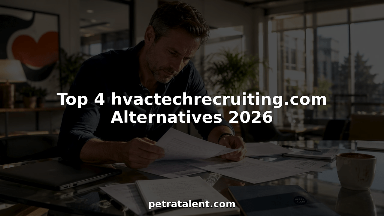 Recruiter reviewing HVAC candidate resumes at desk