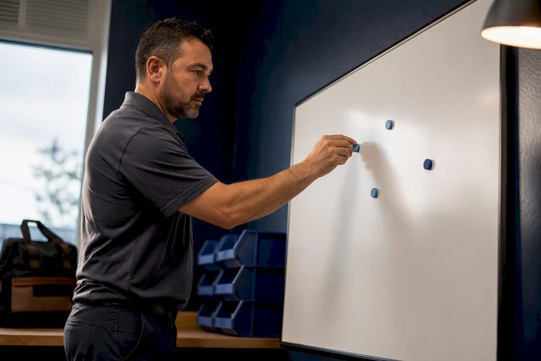 HVAC staffing plan with staggered timeline markers