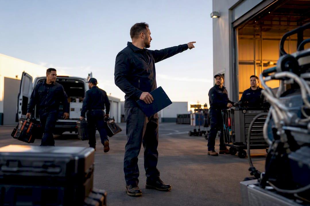 HVAC coordinator allocating technician crews