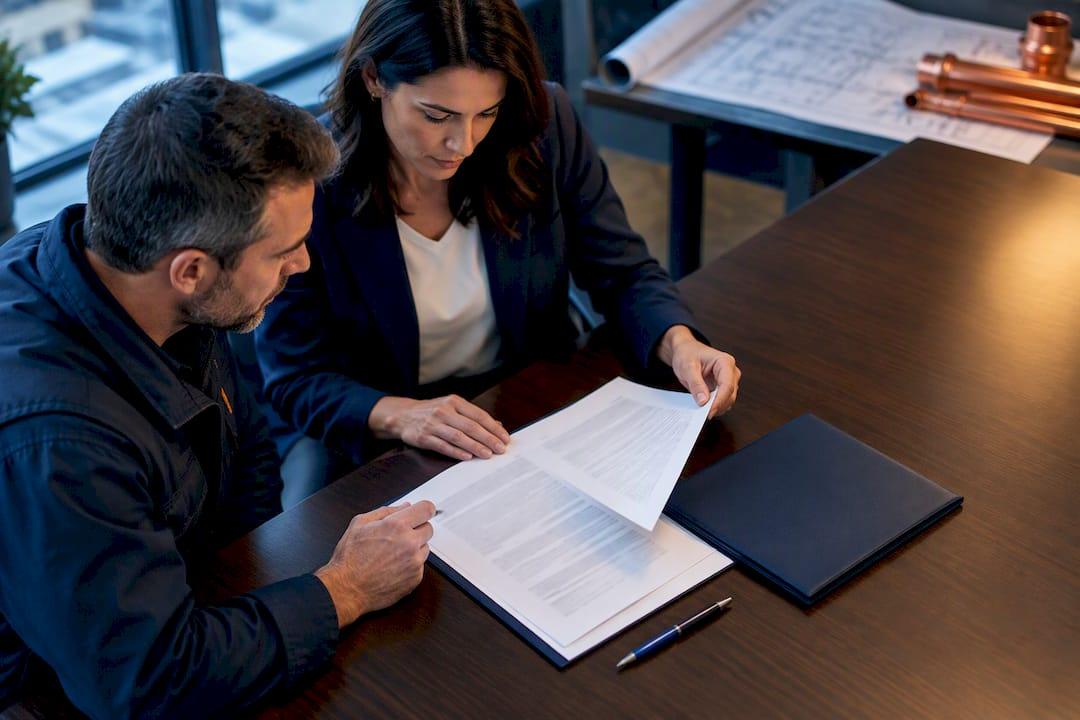 Contractor reviewing noncompete agreement