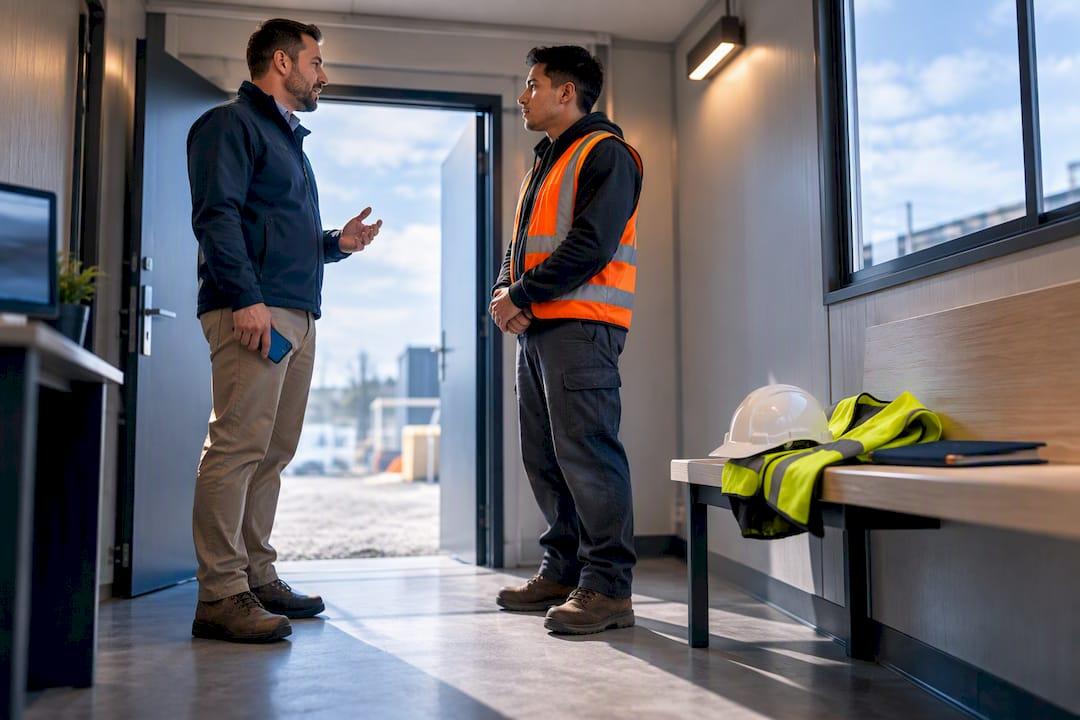Hiring manager confirming construction interview