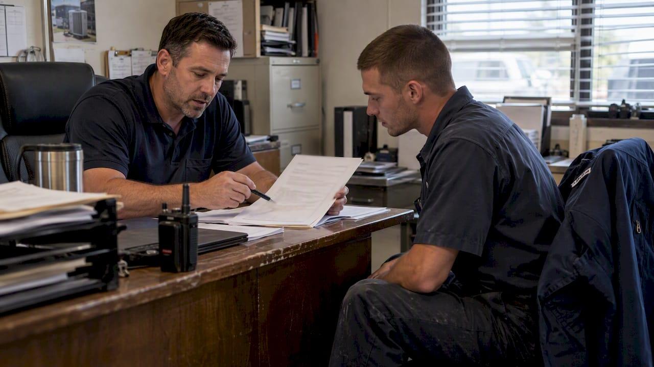 HVAC manager reviewing a performance plan